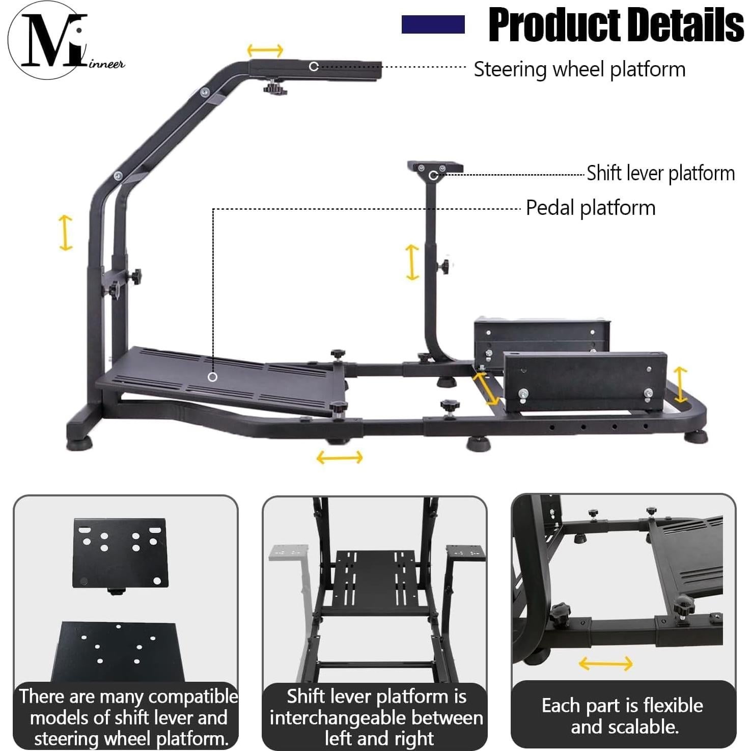 Cockpit Simulador de Conducción Minneer Extensible Rojo