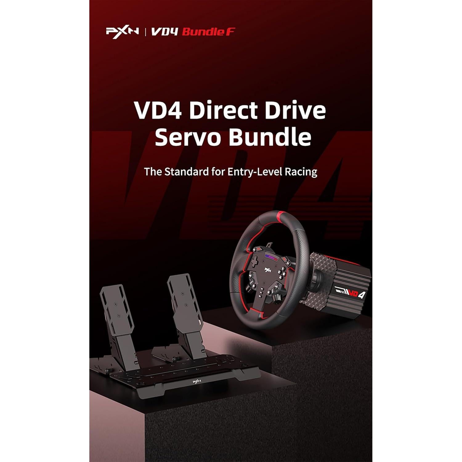 Volante de Simulación de Carreras PXN VD4 11" con Pedales