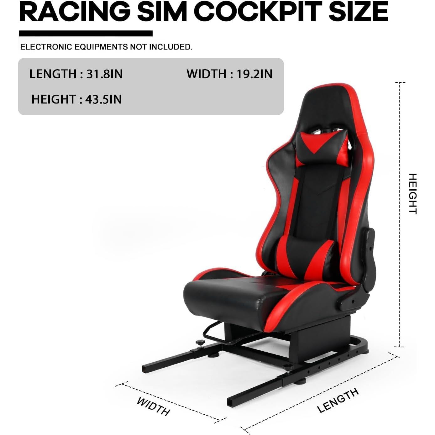Cockpit de Simulador de Carreras Anman Asiento Rojo Ergonómico