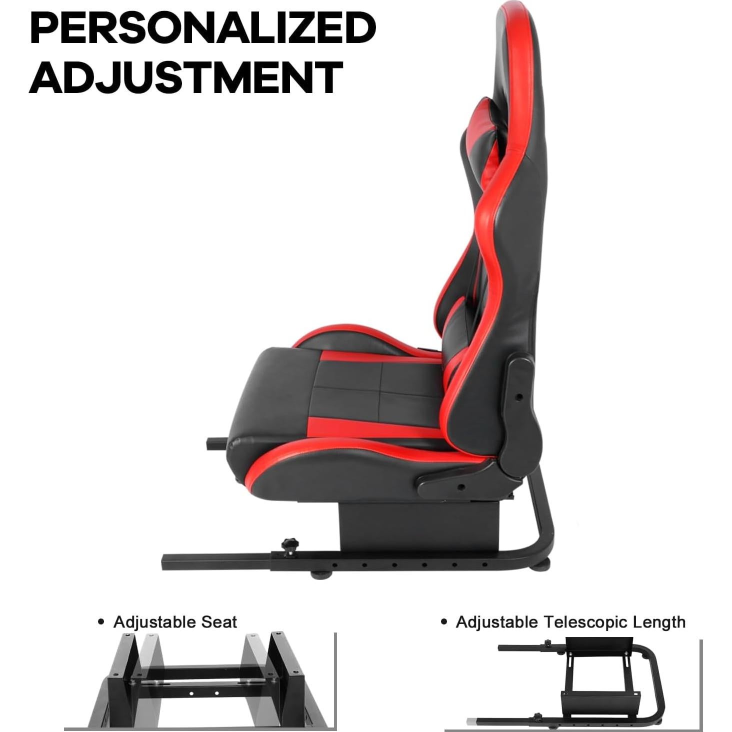 Cockpit de Simulador de Carreras Anman Asiento Rojo Ergonómico