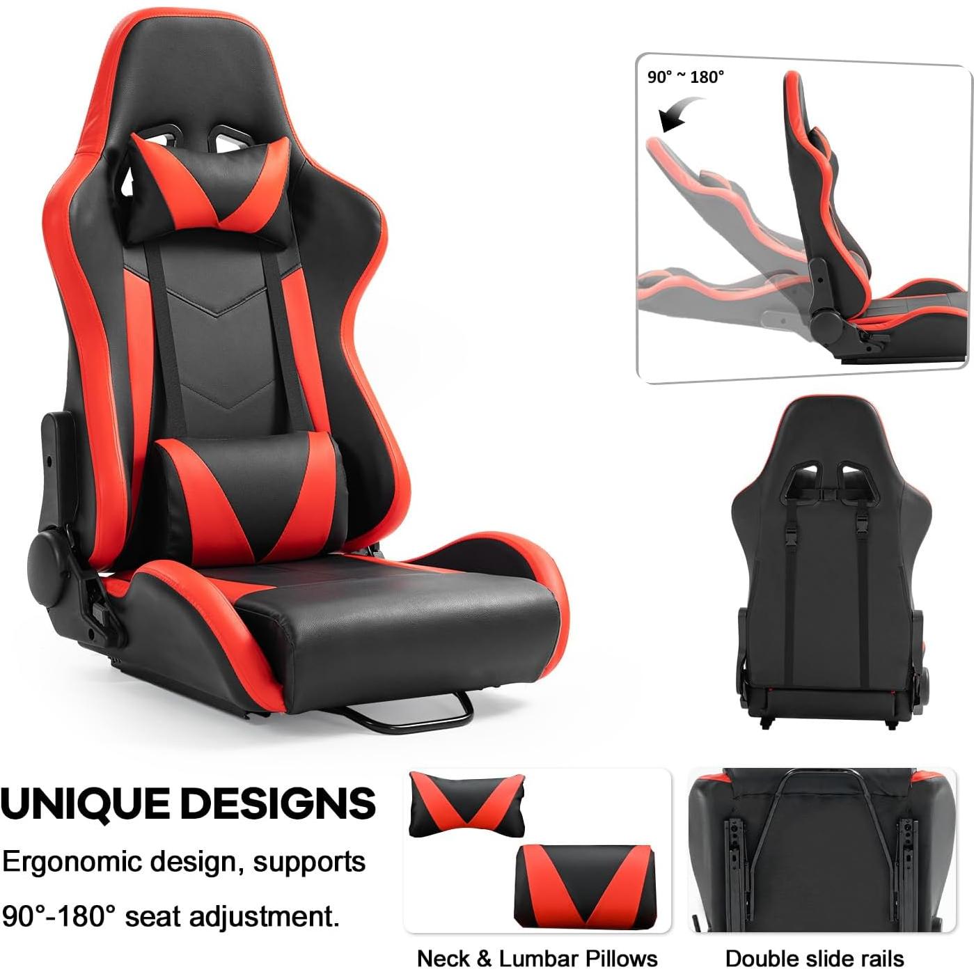 Cockpit de Simulador de Carreras Anman Asiento Rojo Ergonómico