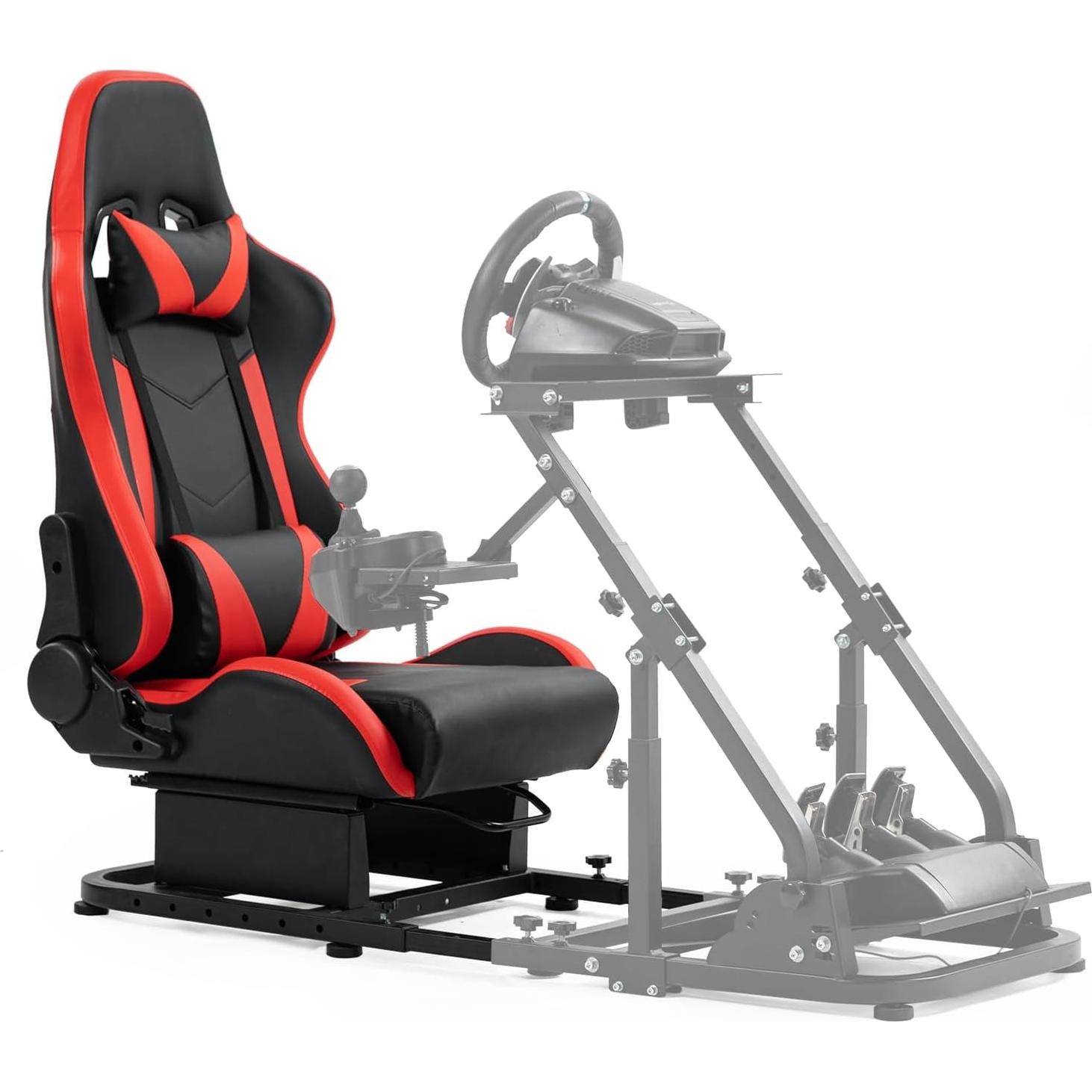 Cockpit de Simulador de Carreras Anman Asiento Rojo Ergonómico