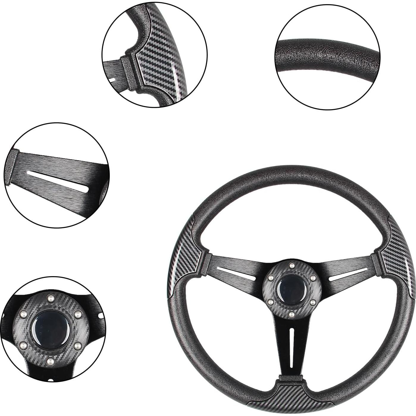 Volante de Carreras GONMOT 350mm Fibra de Carbono Universal