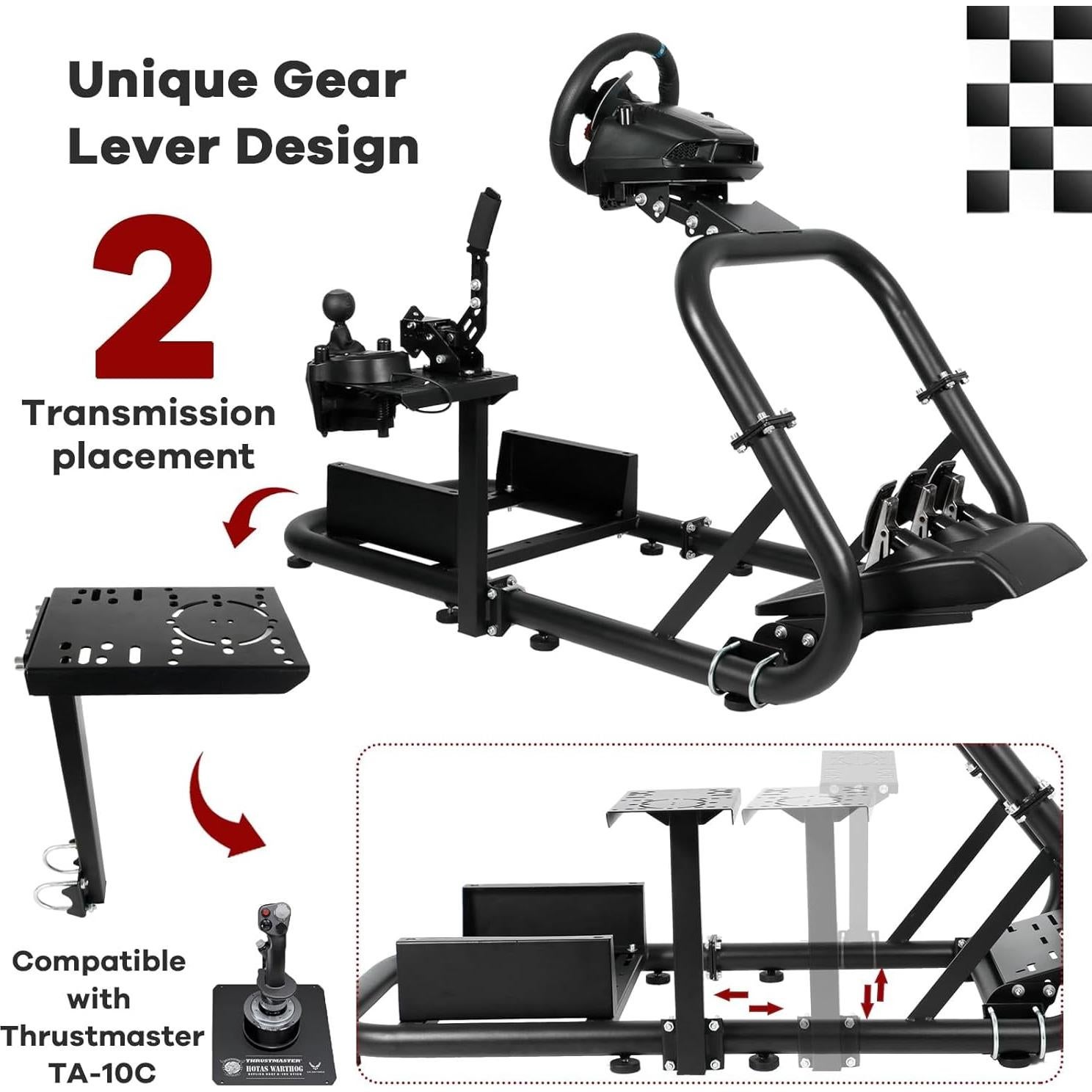 Cockpit de Simulador de Carreras Hottoby G920 Ajustable 50mm