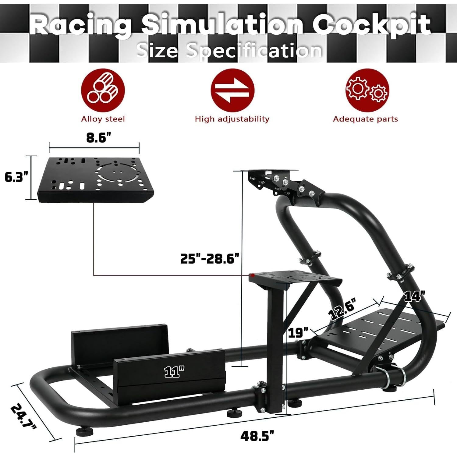 Cockpit de Simulador de Carreras Hottoby G920 Ajustable 50mm