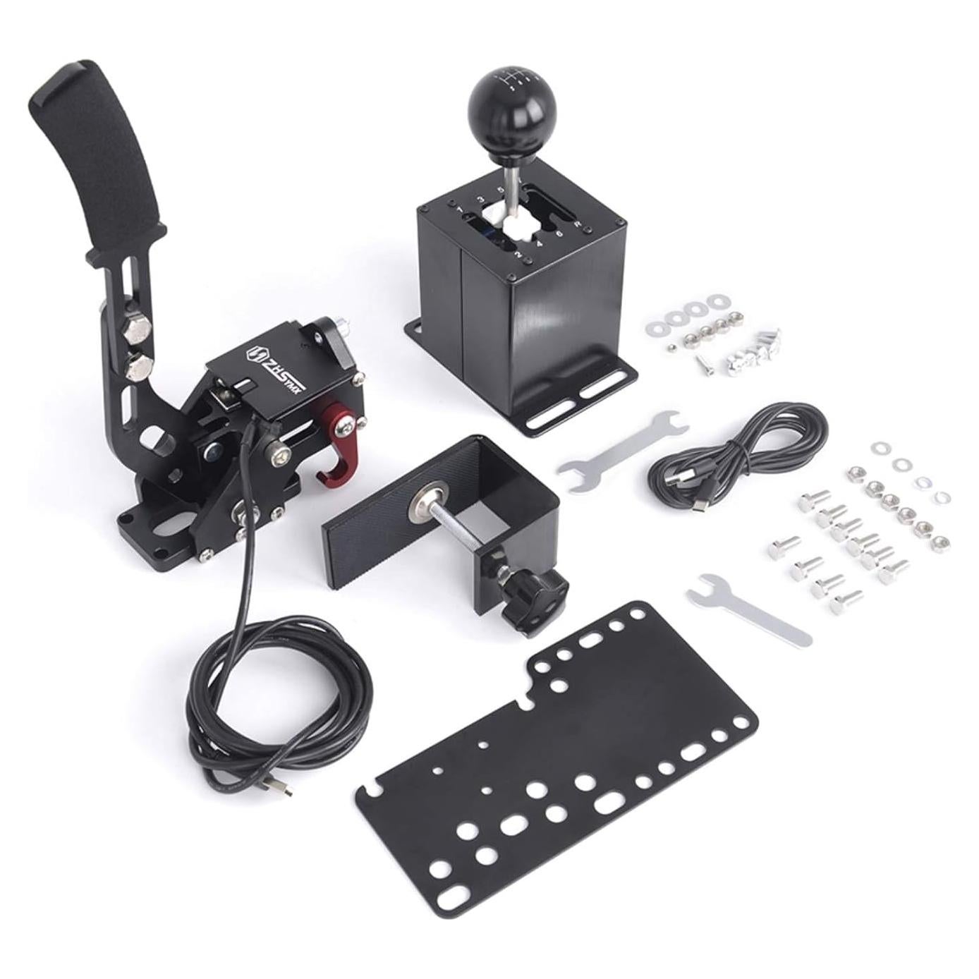 Freno de mano USB ZHSYMX y cambiador 7+R para simulador de carreras