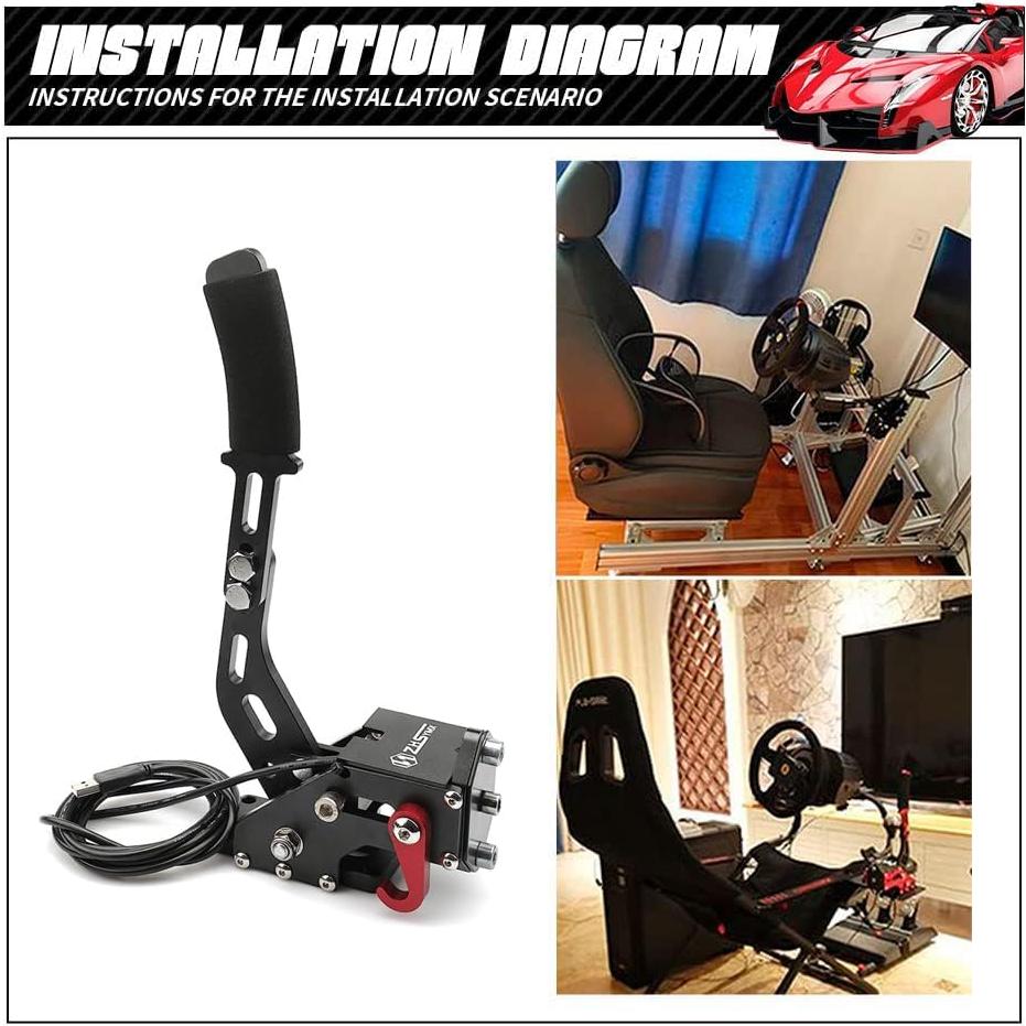 Freno de mano USB ZHSYMX y cambiador 7+R para simulador de carreras