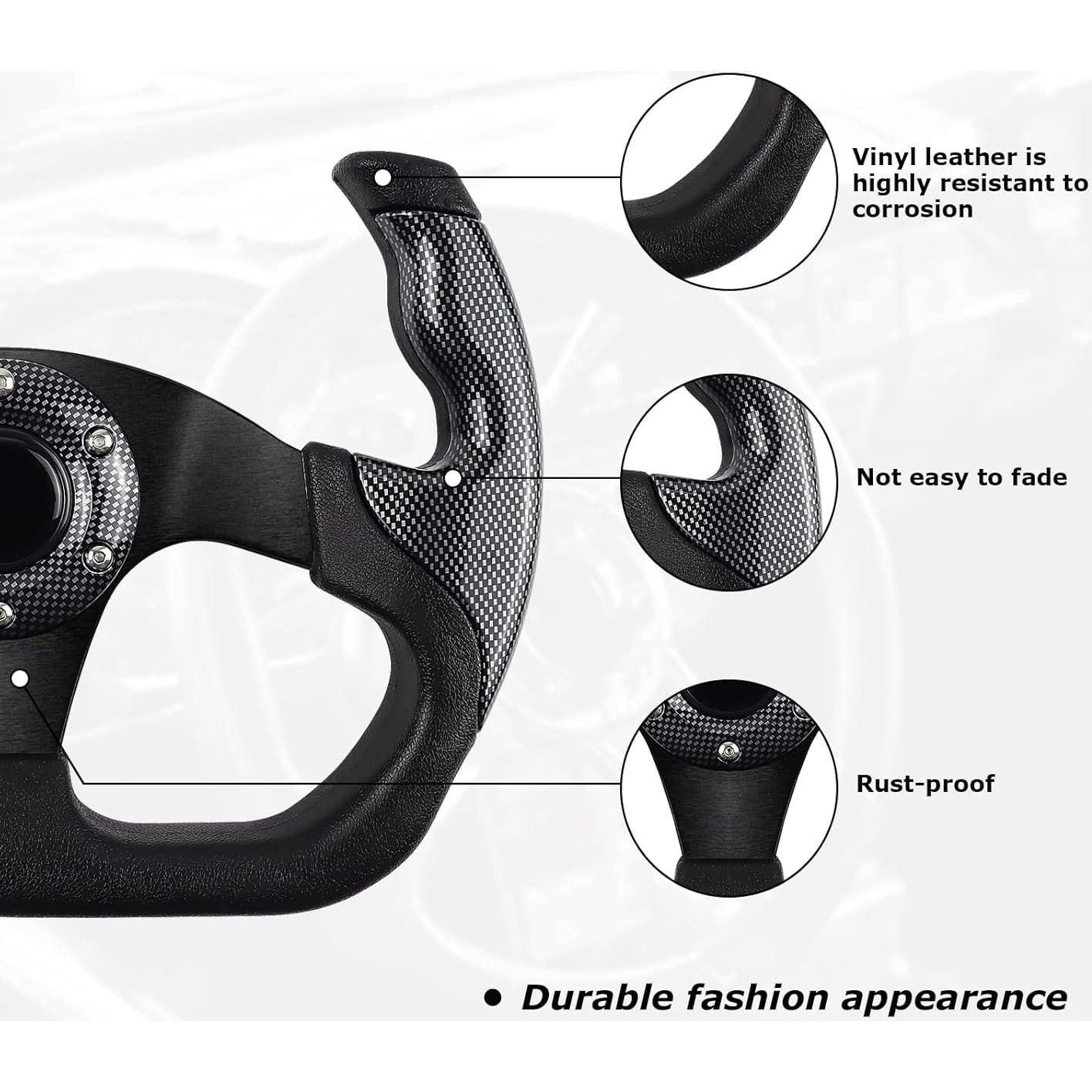 Volante de Carreras QYMOPAY 35.56cm Universal con Claxon