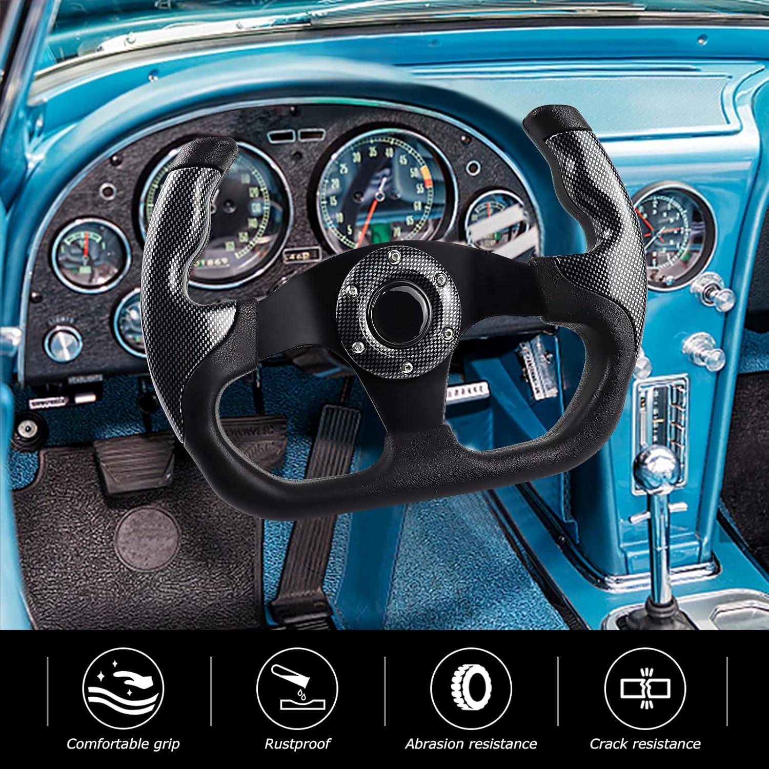 Volante de Carreras QYMOPAY 35.56cm Universal con Claxon