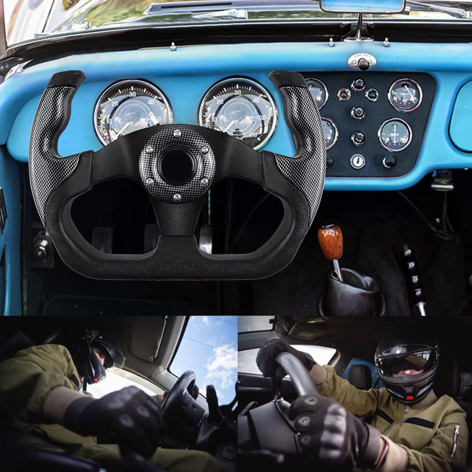 Volante de Carreras QYMOPAY 35.56cm Universal con Claxon