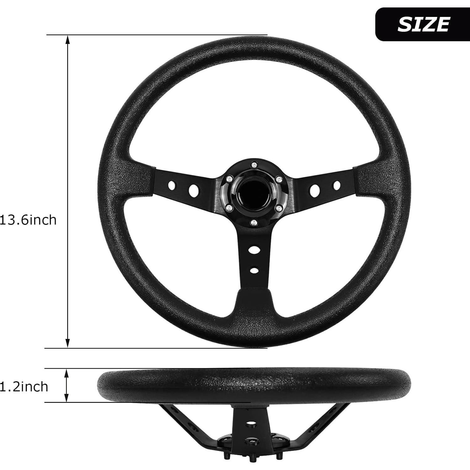 Volante de Carreras QYMOPAY 40cm Aluminio y Cuero Negro