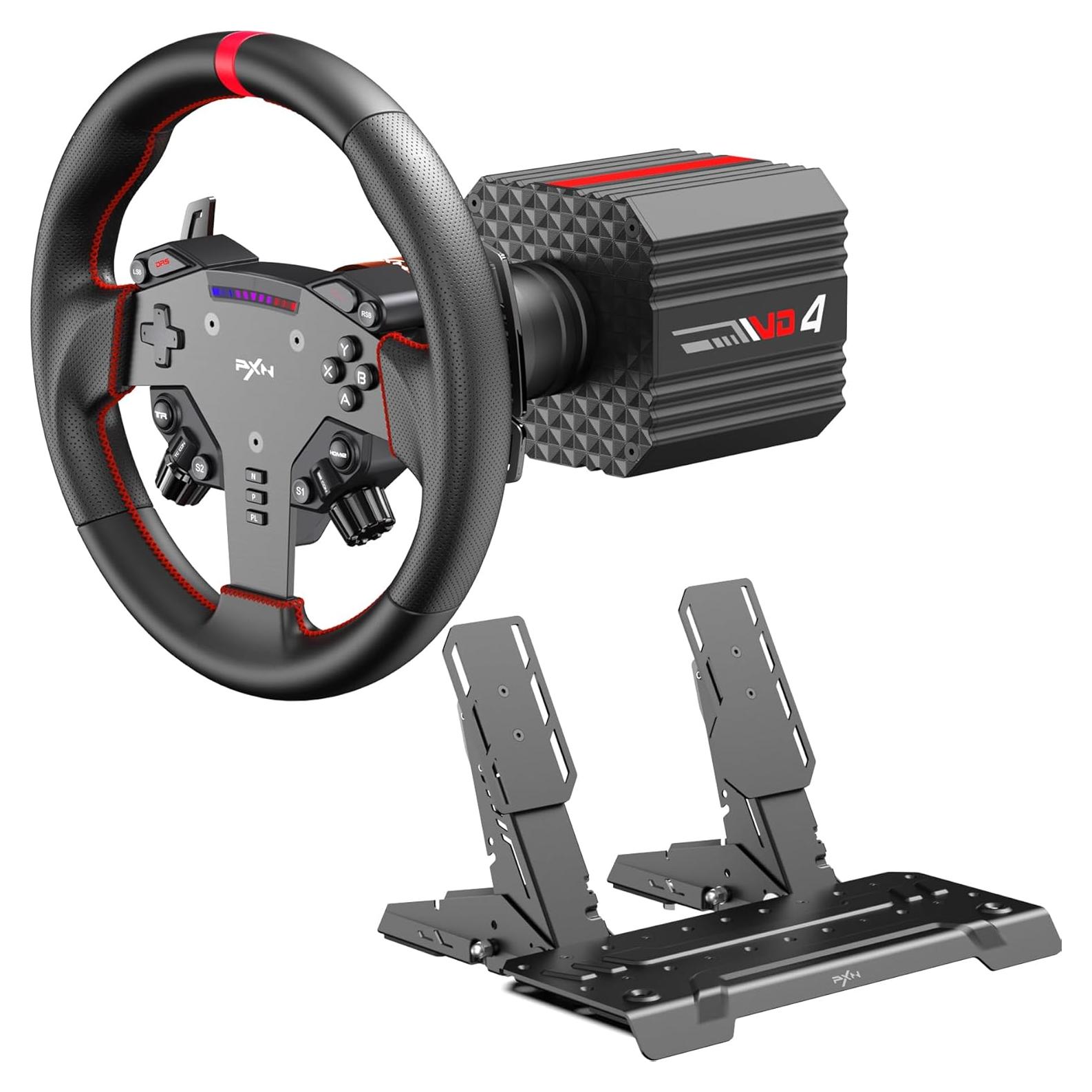 Volante de Carreras PXN VD4 con Pedales y Base Direct Drive 4Nm