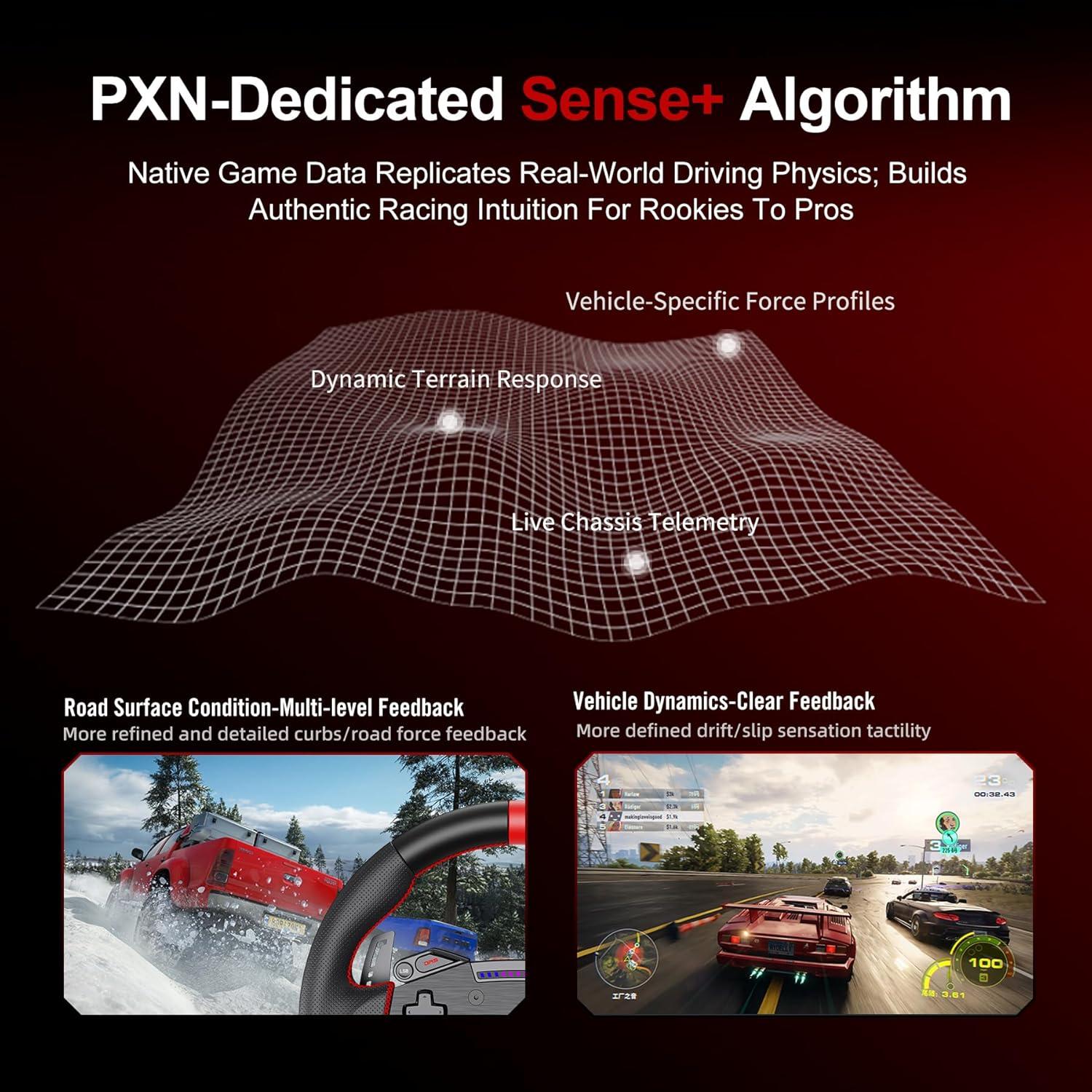 Volante de Carreras PXN VD4 con Pedales y Base Direct Drive 4Nm