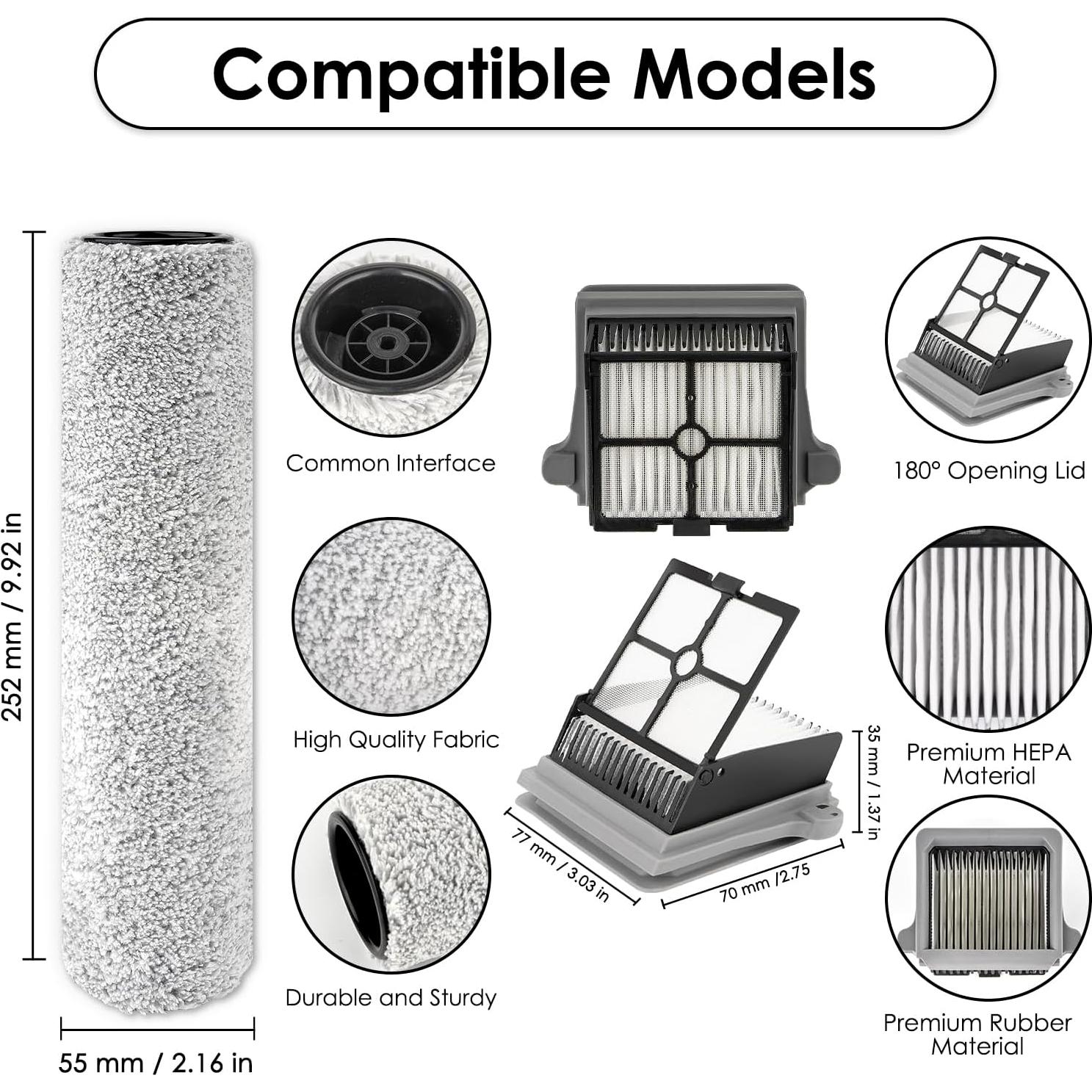 Rodillos de Cepillo y Filtros HEPA LemonRunRun para Tineco S7 Pro