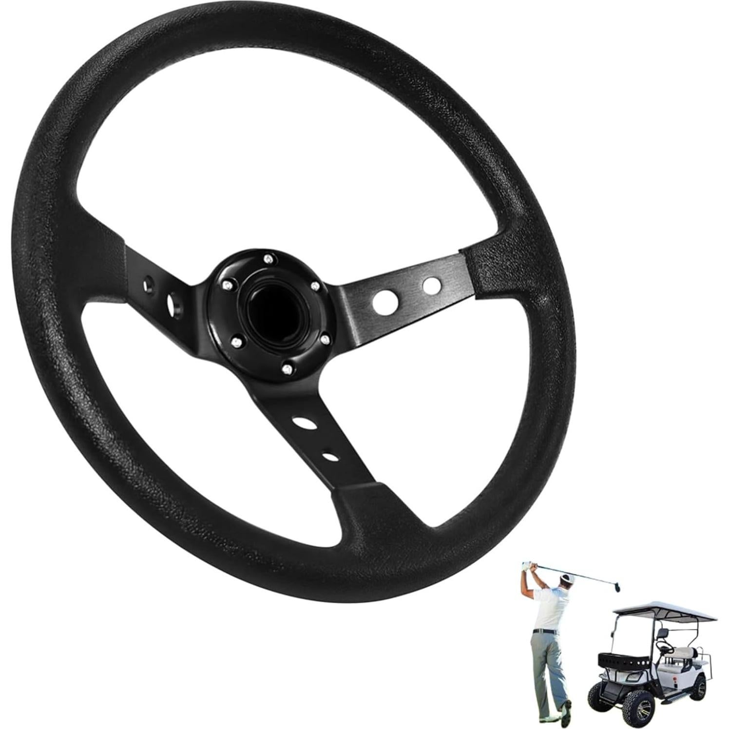 Volante de Carreras Universal Kowosyos 35cm Negro con Claxon