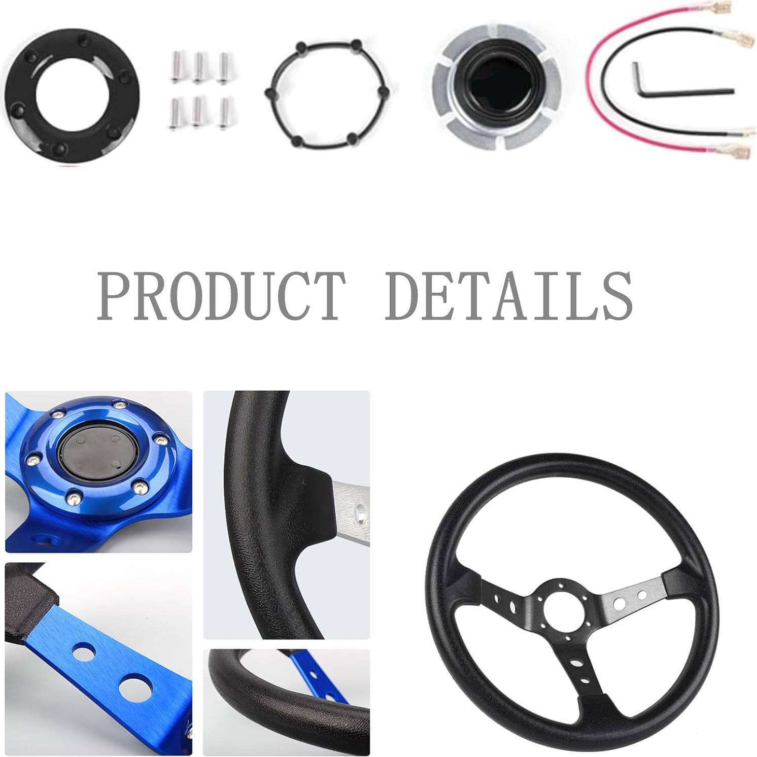 Volante de Carreras Universal Kowosyos 35cm Negro con Claxon