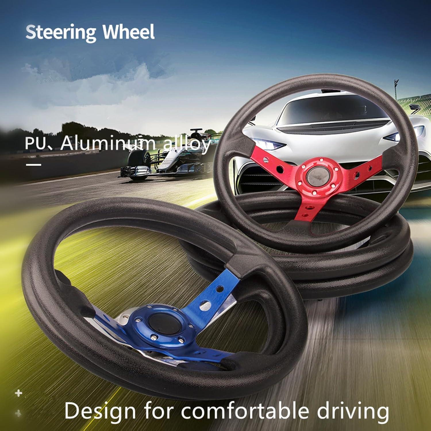 Volante de Carreras Universal Kowosyos 35cm Negro con Claxon