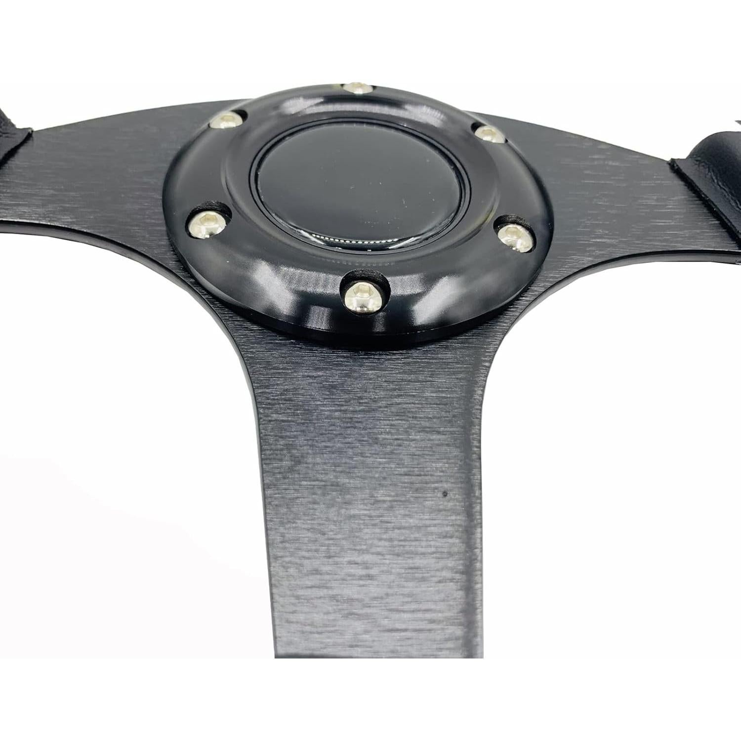 Volante de Carreras Universal YEHICY 33cm Cuero Genuino Amarillo