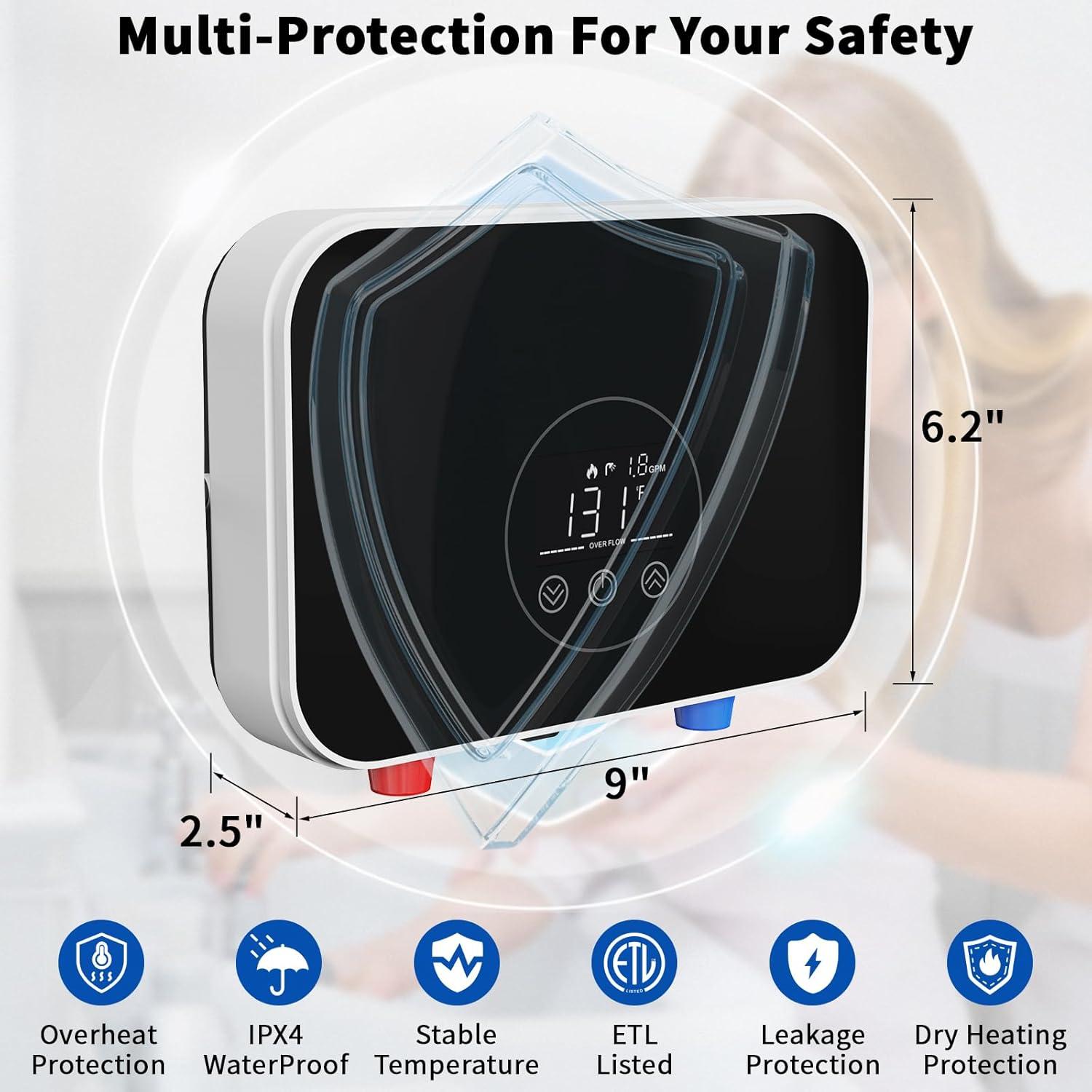 Calentador de Agua Instantáneo Kweetle 5500W 110V Bajo Fregadero