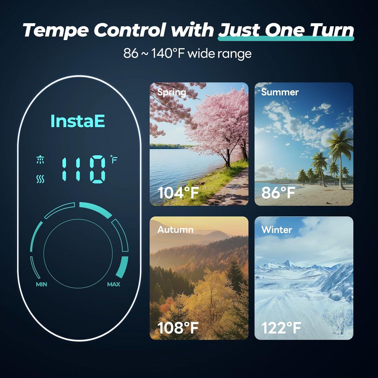 Calentador de Agua Eléctrico Sin Tanque FOGATTI 11kW 240V 9.8 LPM