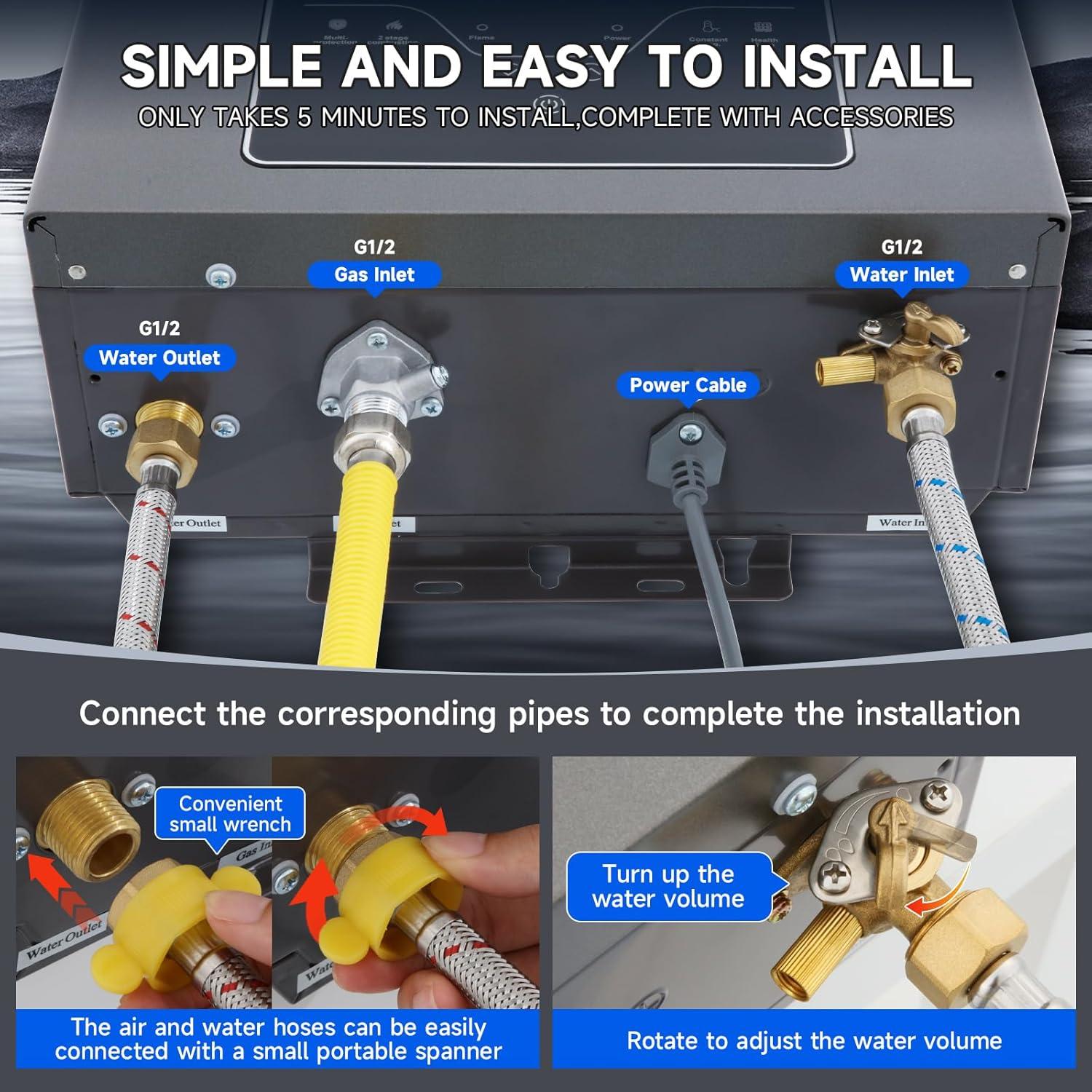 Calentador de Agua Sin Tanque VELPAX 16L Gas Natural Interior