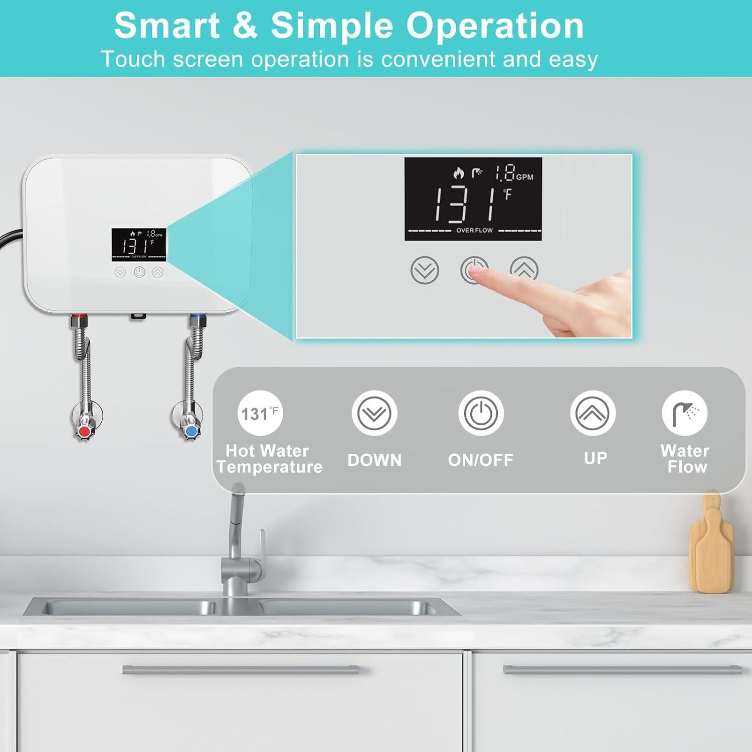 Calentador de Agua Sin Tanque Kweetle 6000W 120V Digital