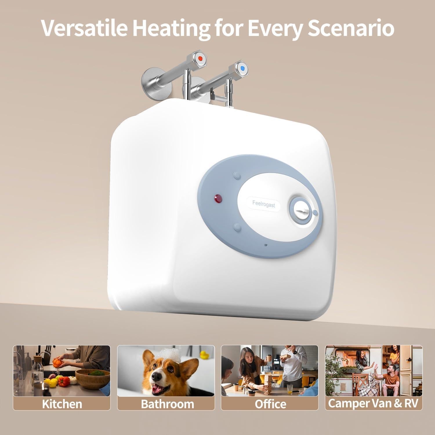 Calentador de Agua Eléctrico Feelrogast 30L 1500W Azul