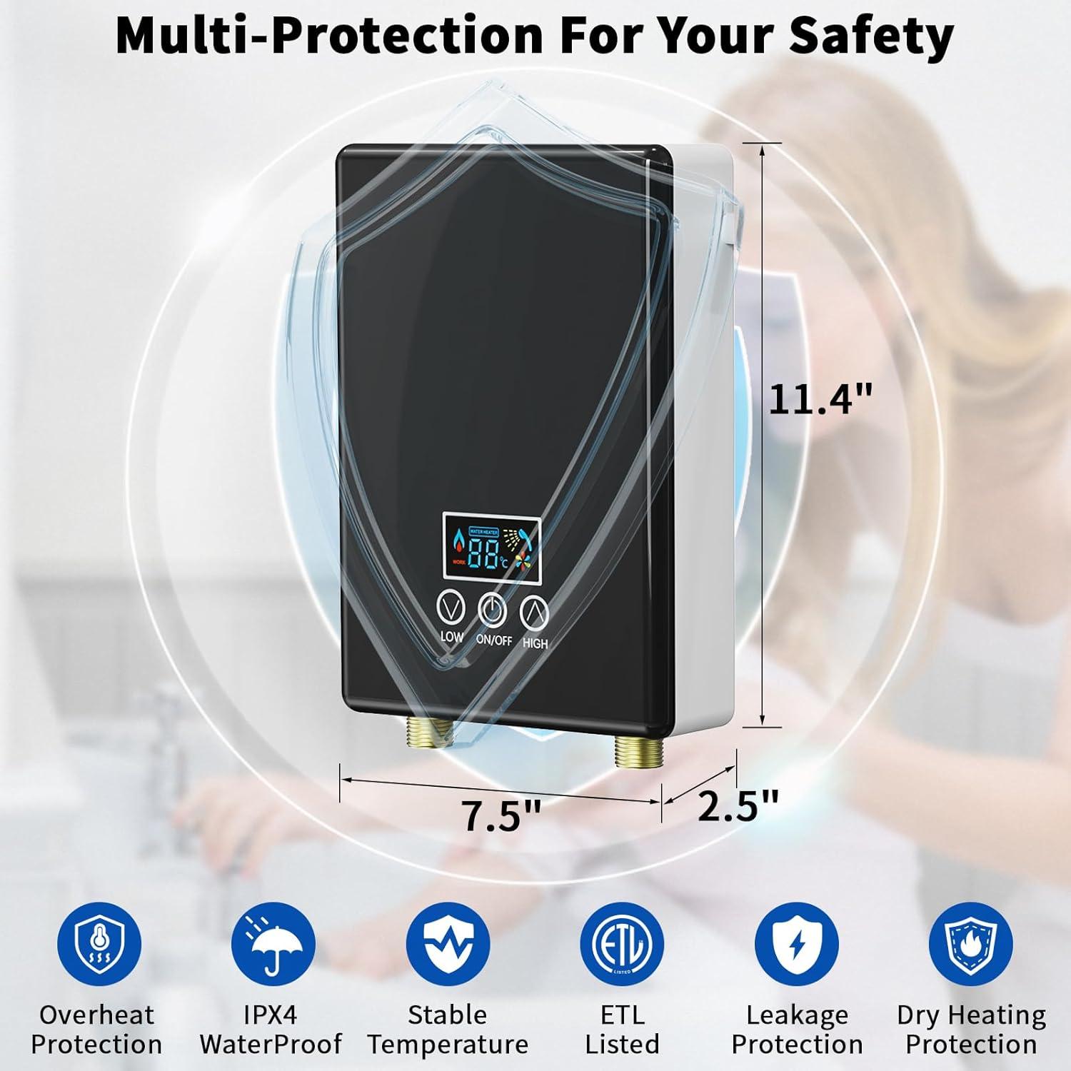 Calentador de Agua Eléctrico Sin Tanque Kweetle 5500W 110V