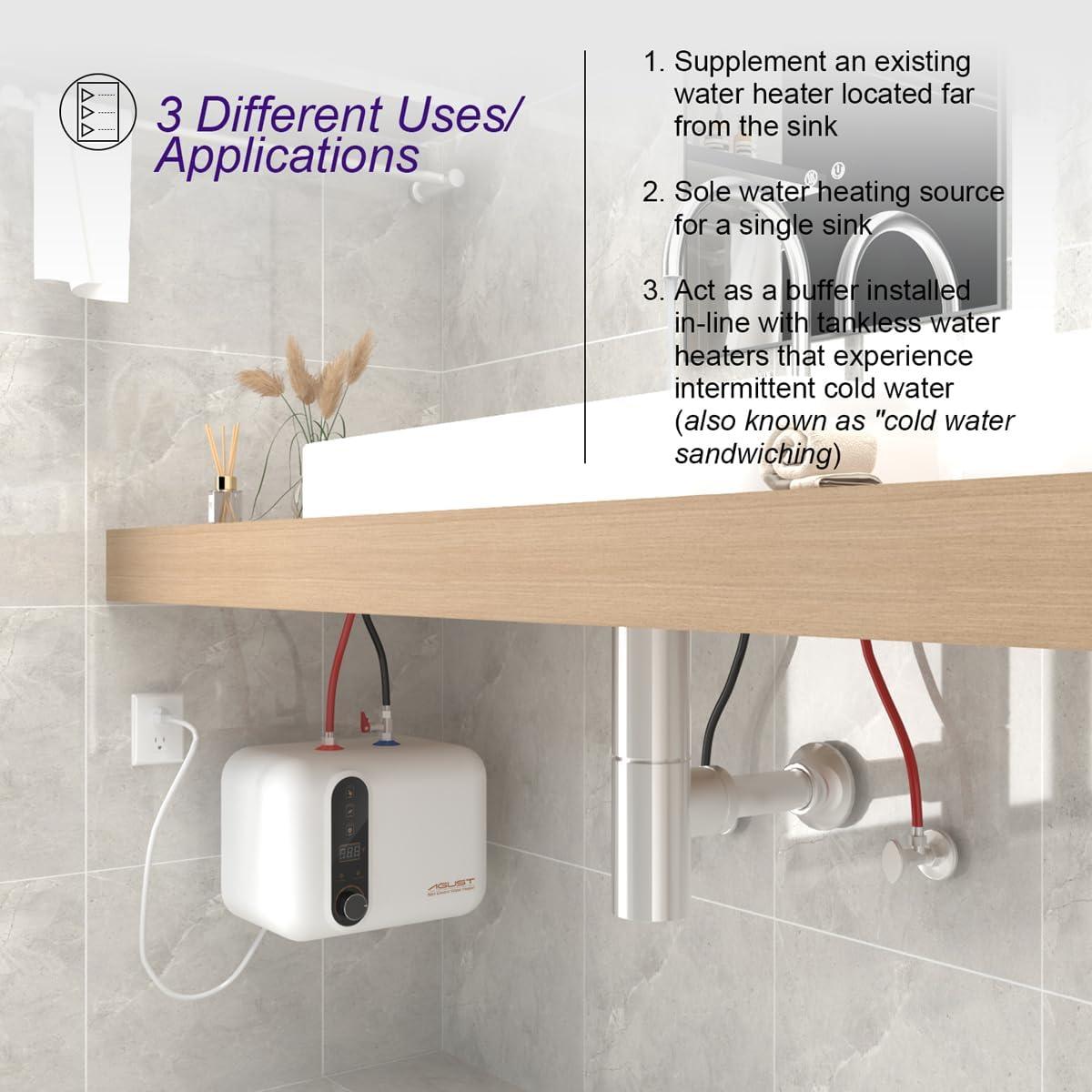 Calentador de Agua Eléctrico Instantáneo Agust 3.0 Galones 1.5KW