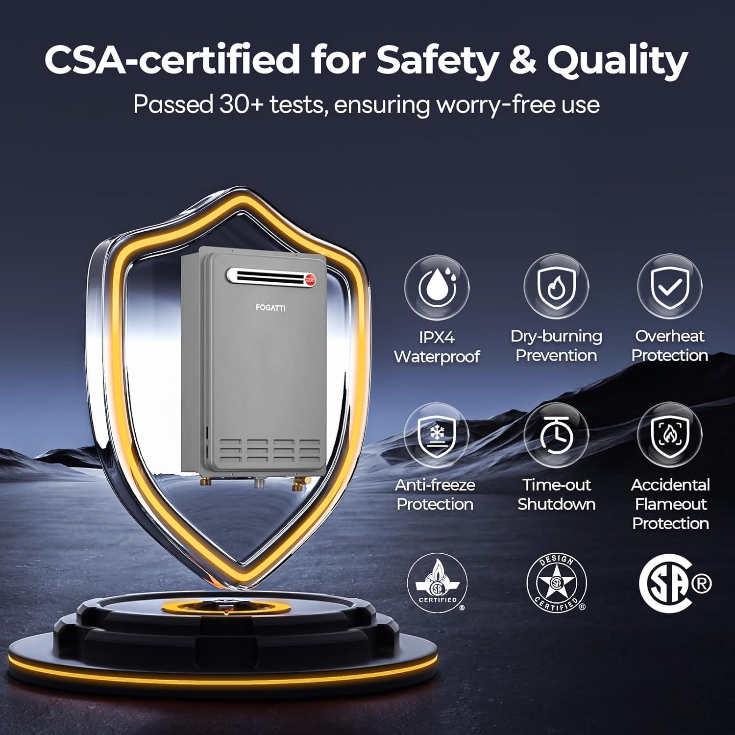 Calentador de Agua Sin Tanque FOGATTI 19.2 LPM Gas Natural