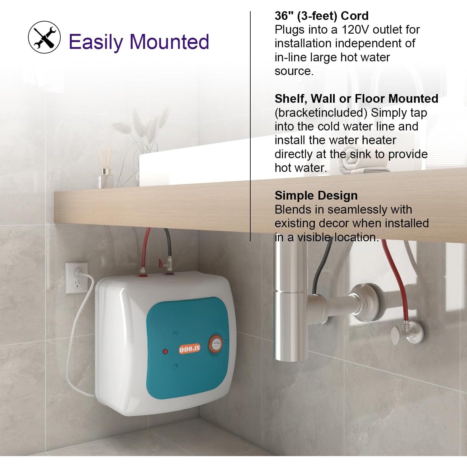 Calentador de Agua Eléctrico Instantáneo OOOJS 30L 1500W