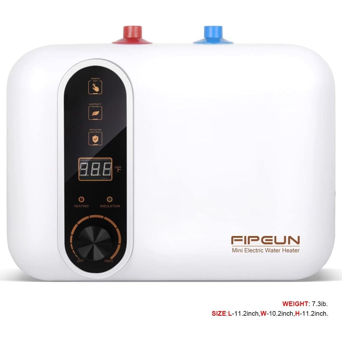 Calentador de Agua Eléctrico AMPOWSURE 11L 1500W Blanco Compacto