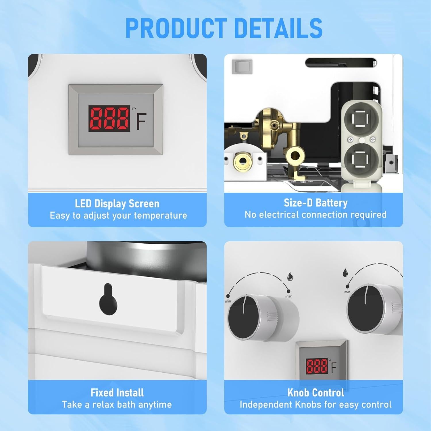 Calentador de Agua Sin Tanque VANSTON 12L para Exterior