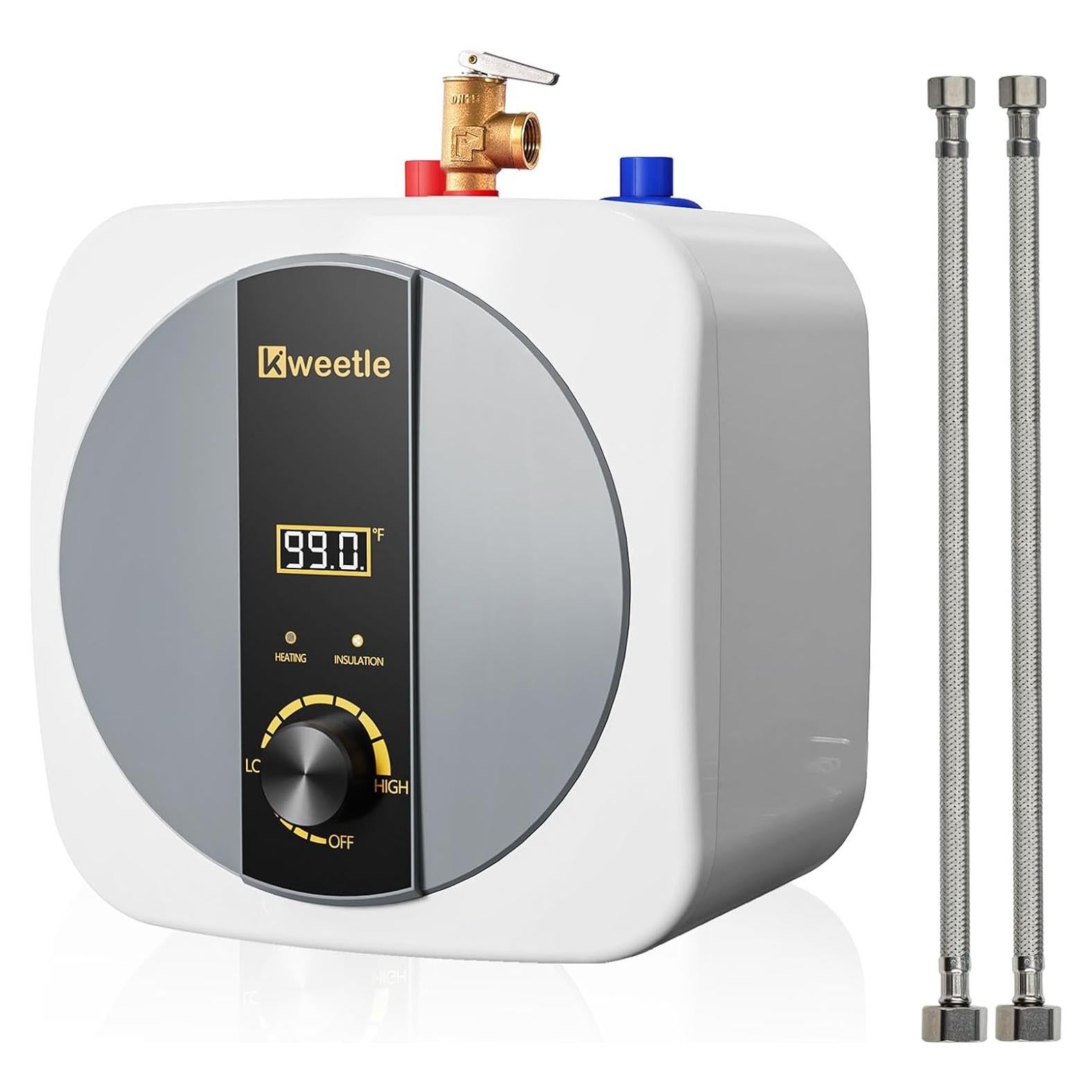 Calentador de Agua Instantáneo Kweetle 2.5 Galones 1500W Blanco