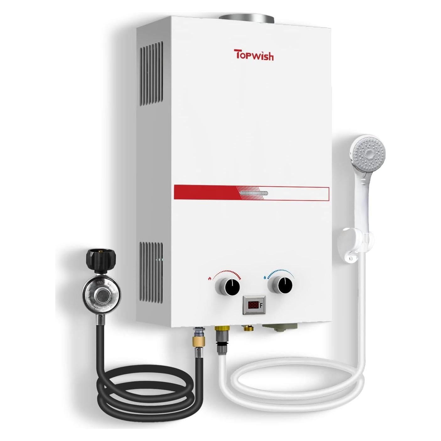 Calentador de Agua a Gas Propano Topwish 10L Portátil