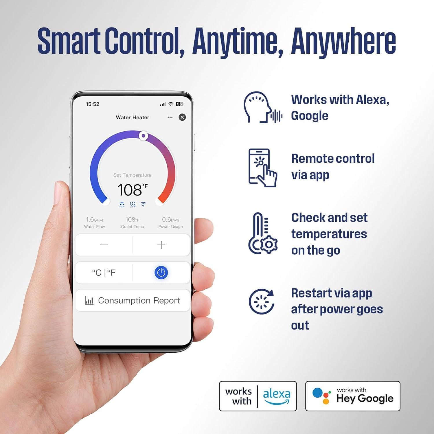 Calentador de Agua Eléctrico Sin Tanque Westinghouse Apolo Mini 3.5kW