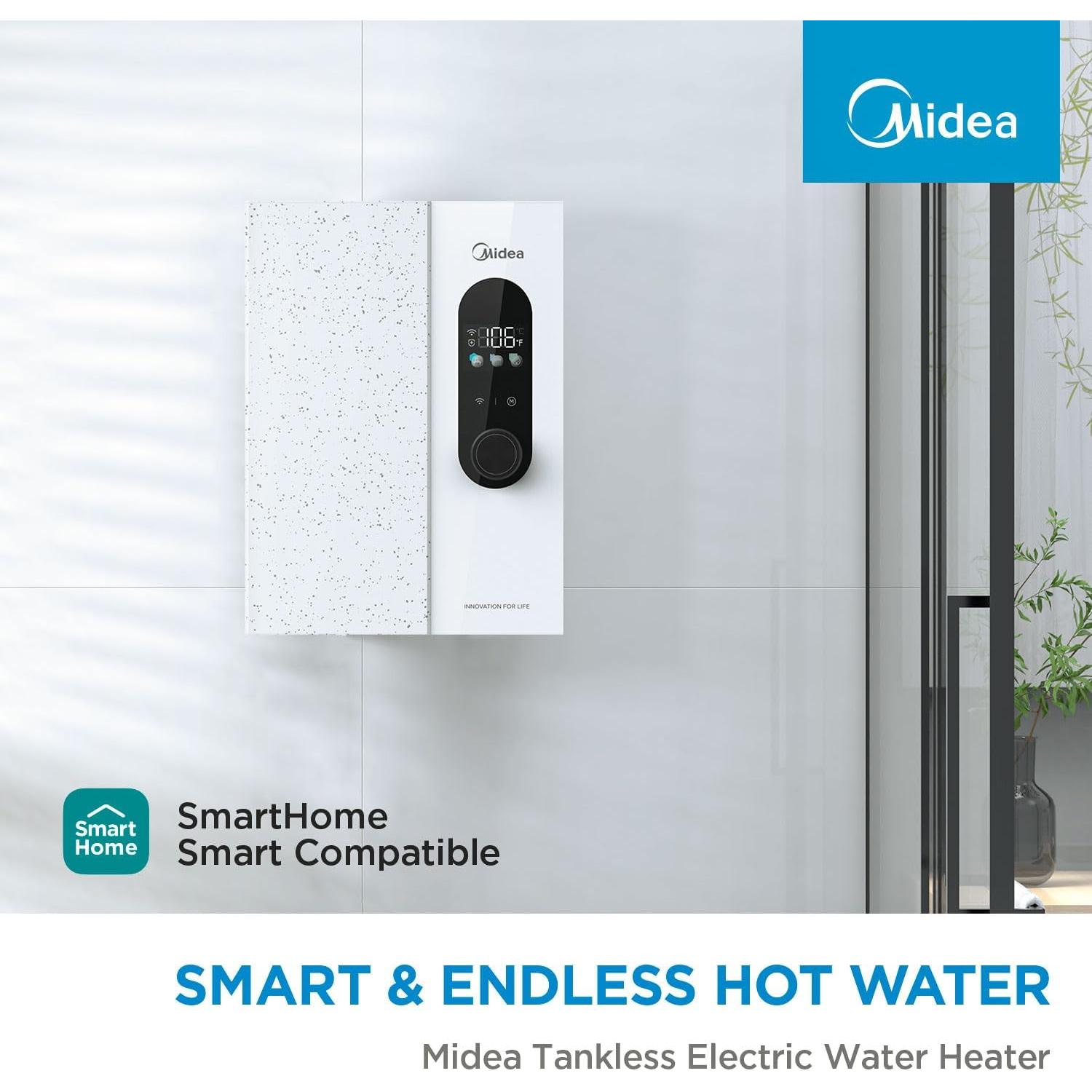 Calentador de Agua Eléctrico Midea 13kW Sin Tanque Wi-Fi