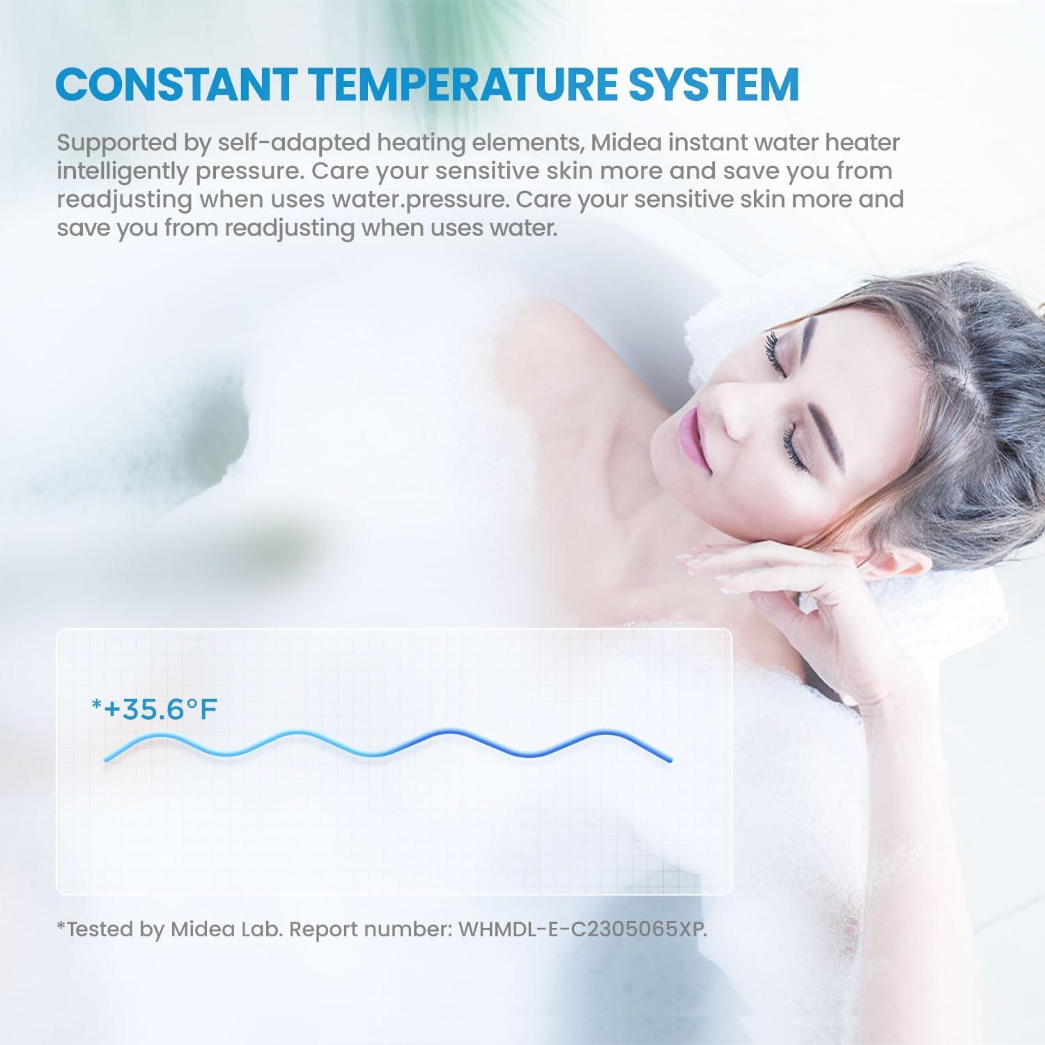 Calentador de Agua Eléctrico Midea 13kW Sin Tanque Wi-Fi