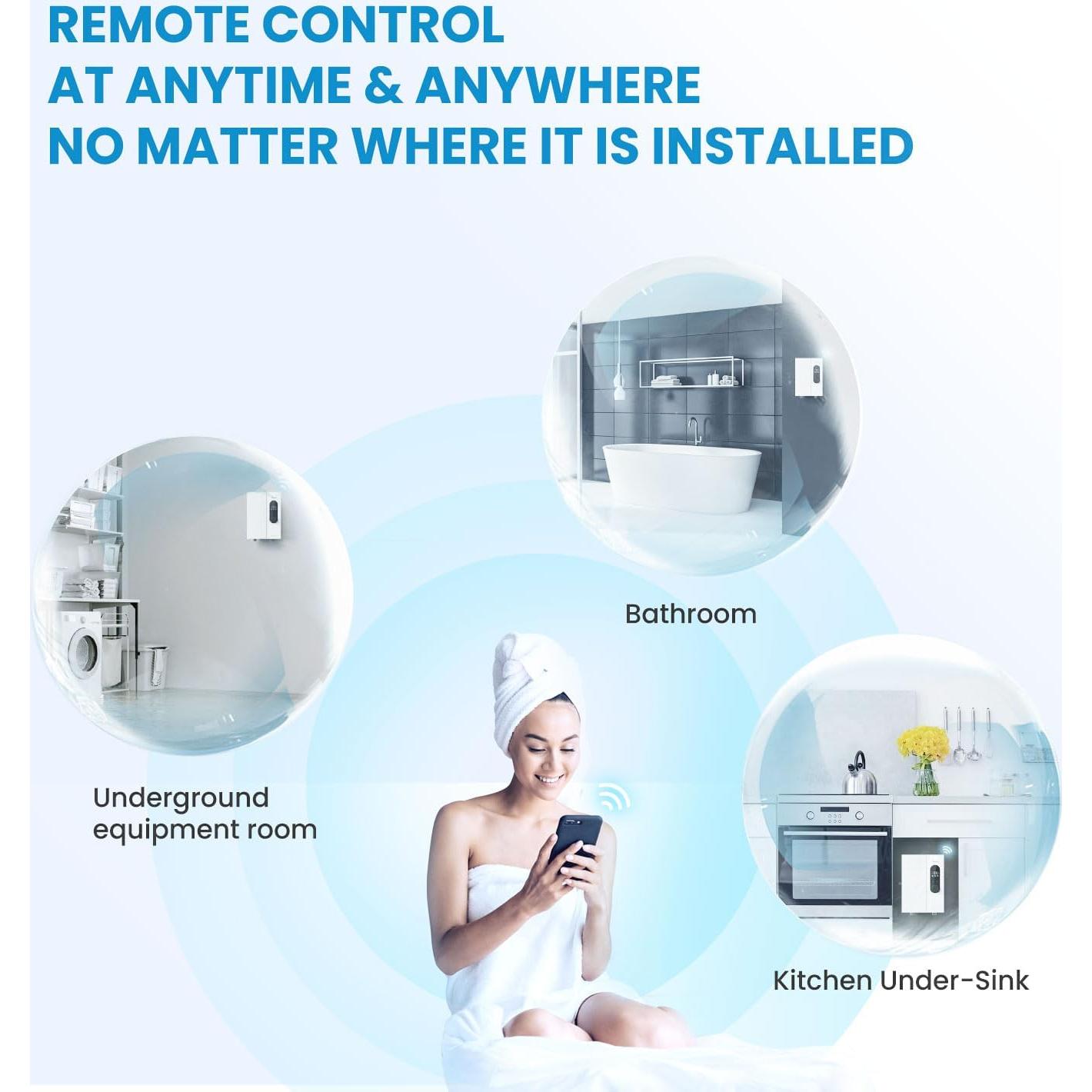 Calentador de Agua Eléctrico Midea 13kW Sin Tanque Wi-Fi