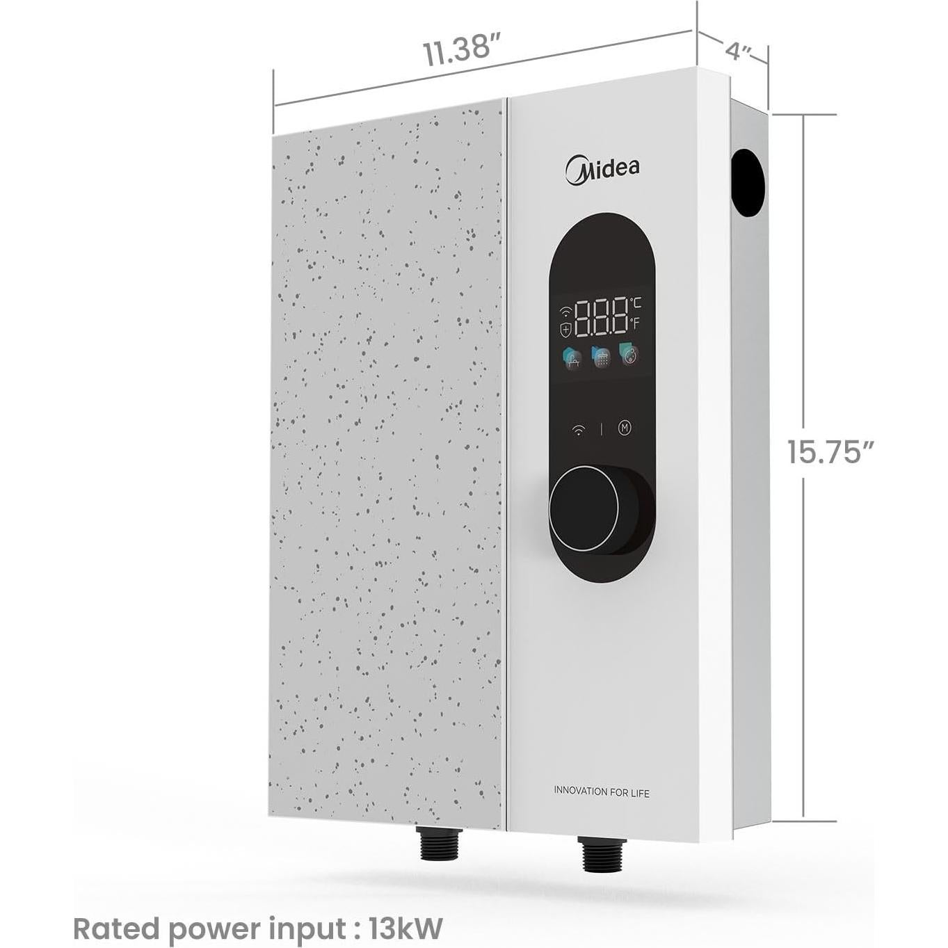 Calentador de Agua Eléctrico Midea 13kW Sin Tanque Wi-Fi