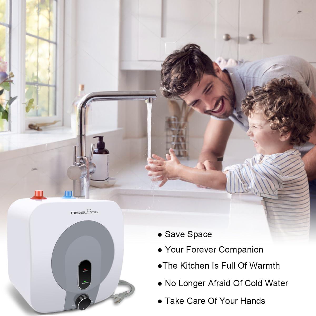 Calentador de Agua Eléctrico BISELONG 2.5 Galones 1500W