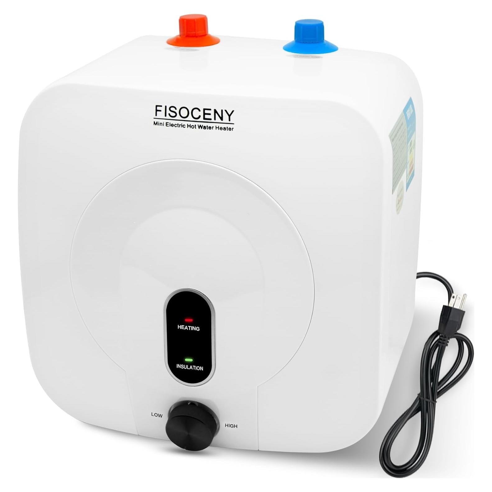 Calentador de agua mini Fisoceny 2.5 galones 1500W blanco