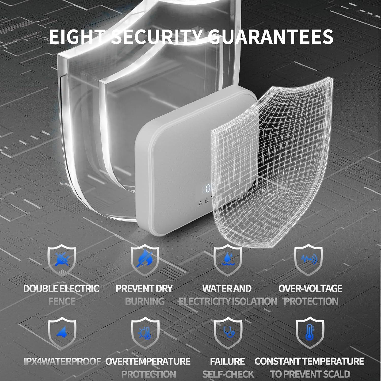 Calentador de Agua Eléctrico Sin Tanque MHX 4000W 110V Blanco