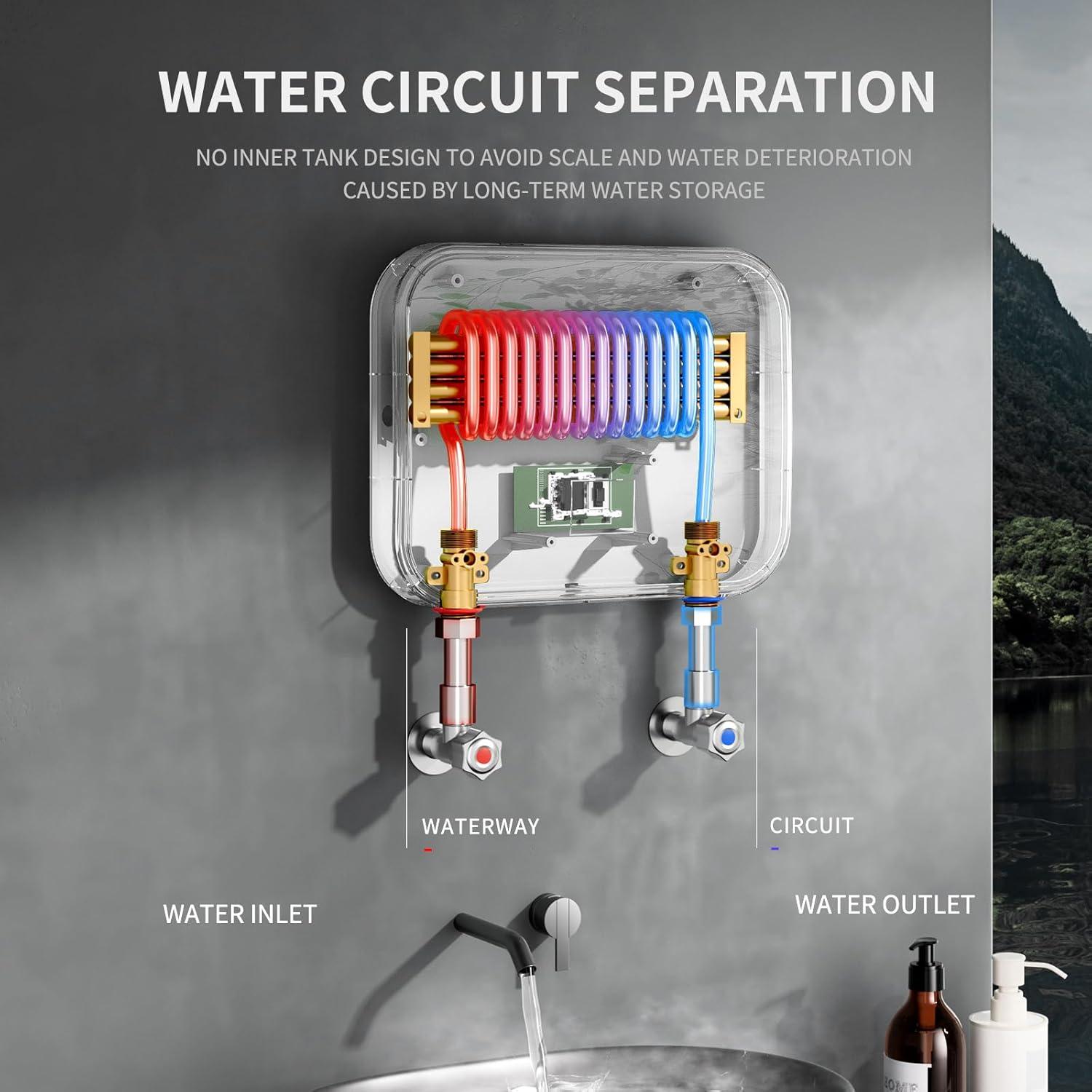 Calentador de Agua Eléctrico Sin Tanque MHX 4000W 110V Blanco