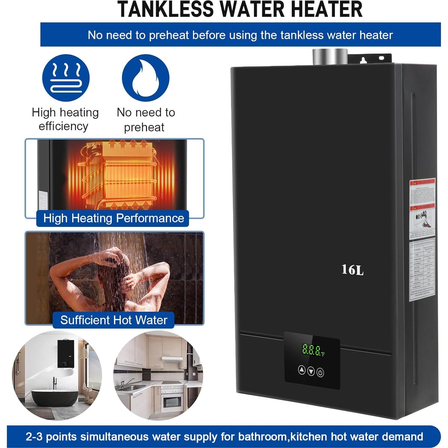 Calentador de Agua Sin Tanque Forimo 16L Gas Natural Digital