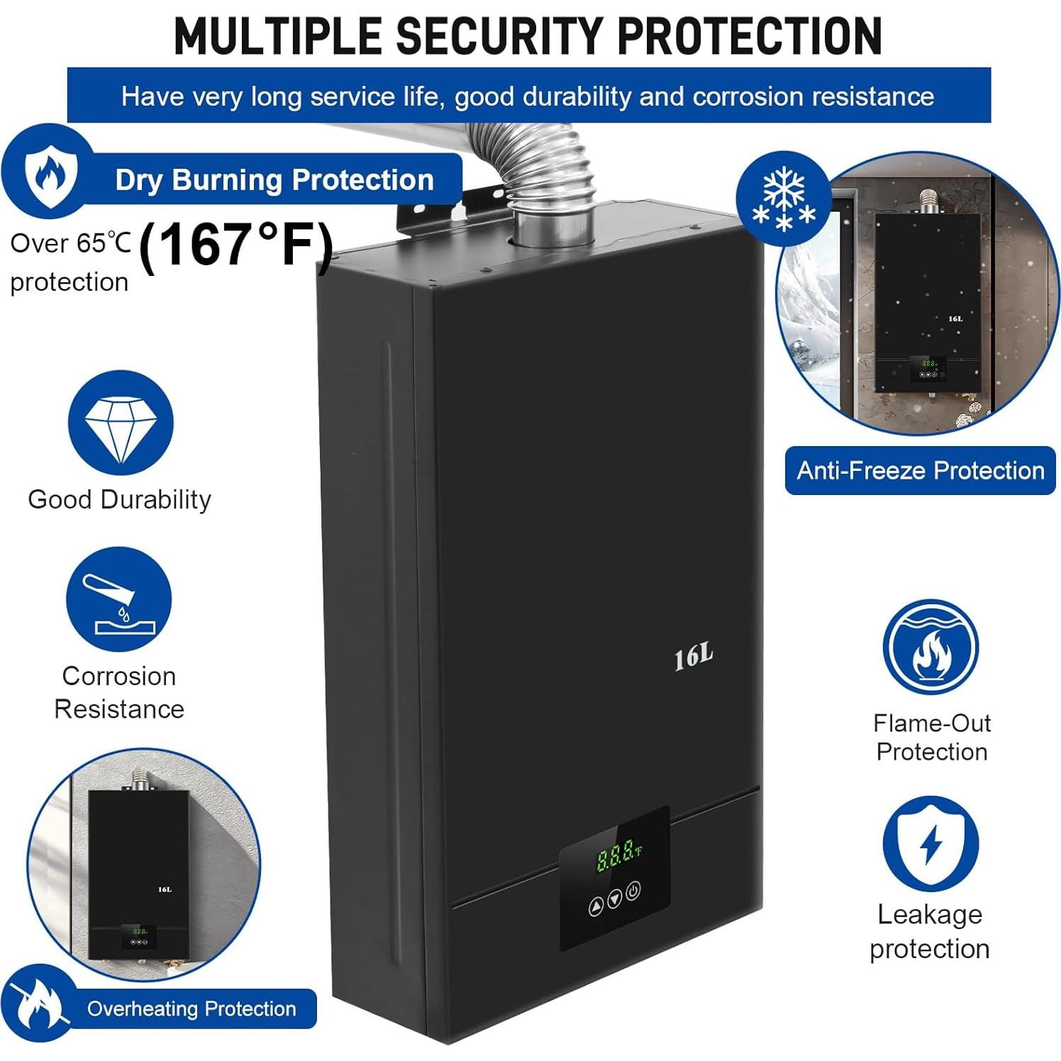 Calentador de Agua Sin Tanque Forimo 16L Gas Natural Digital