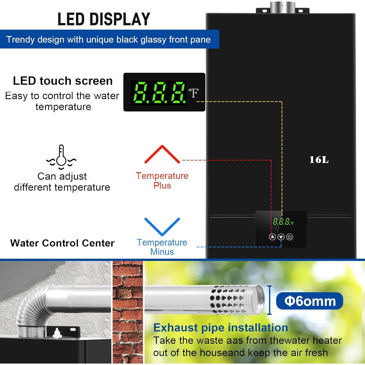 Calentador de Agua Sin Tanque Forimo 16L Gas Natural Digital
