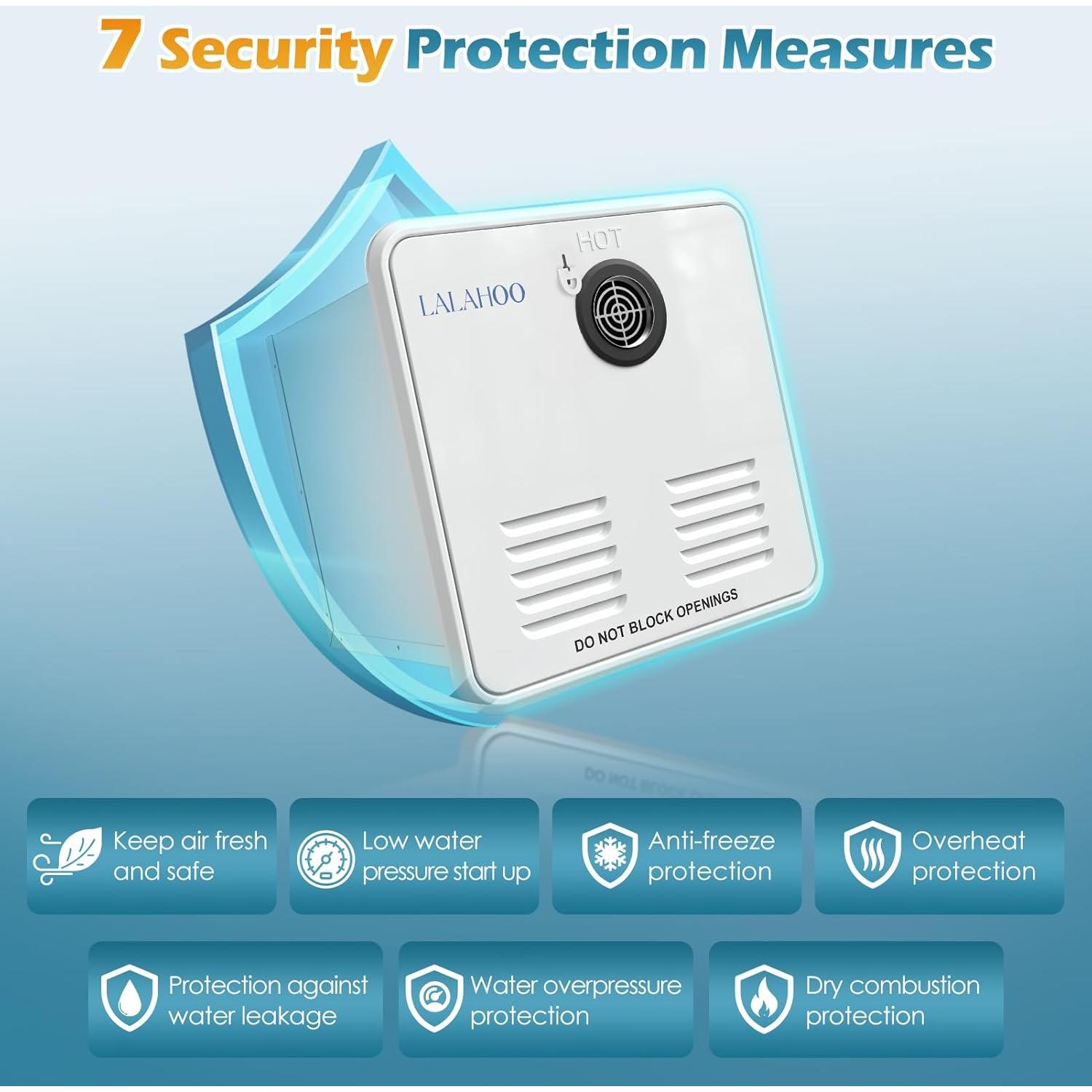 Calentador de Agua Sin Tanque LALAHOO 65000 BTU 3.9 GPM 12V