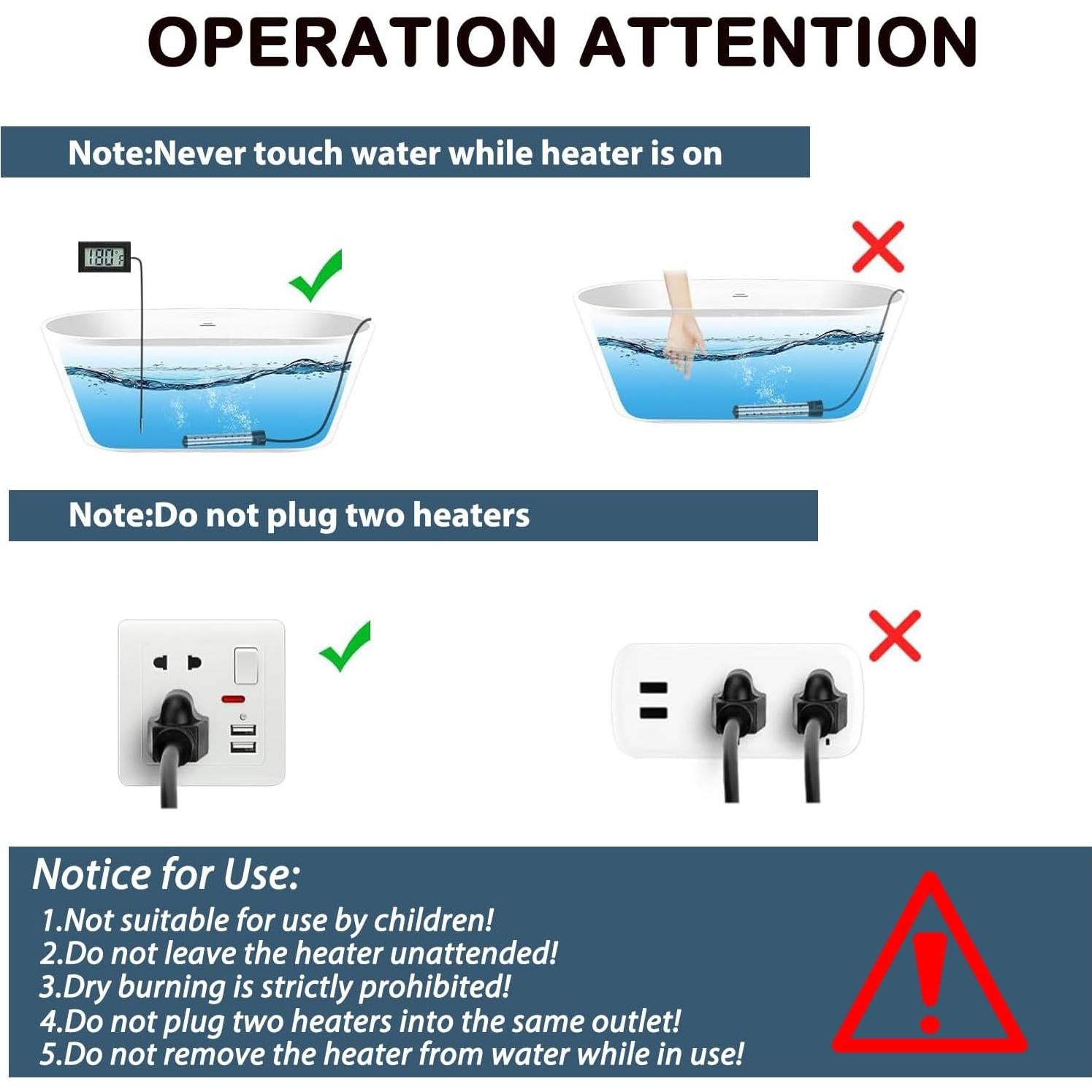 Calentador de Agua Eléctrico Portátil Mastwinsear 2000W 30cm