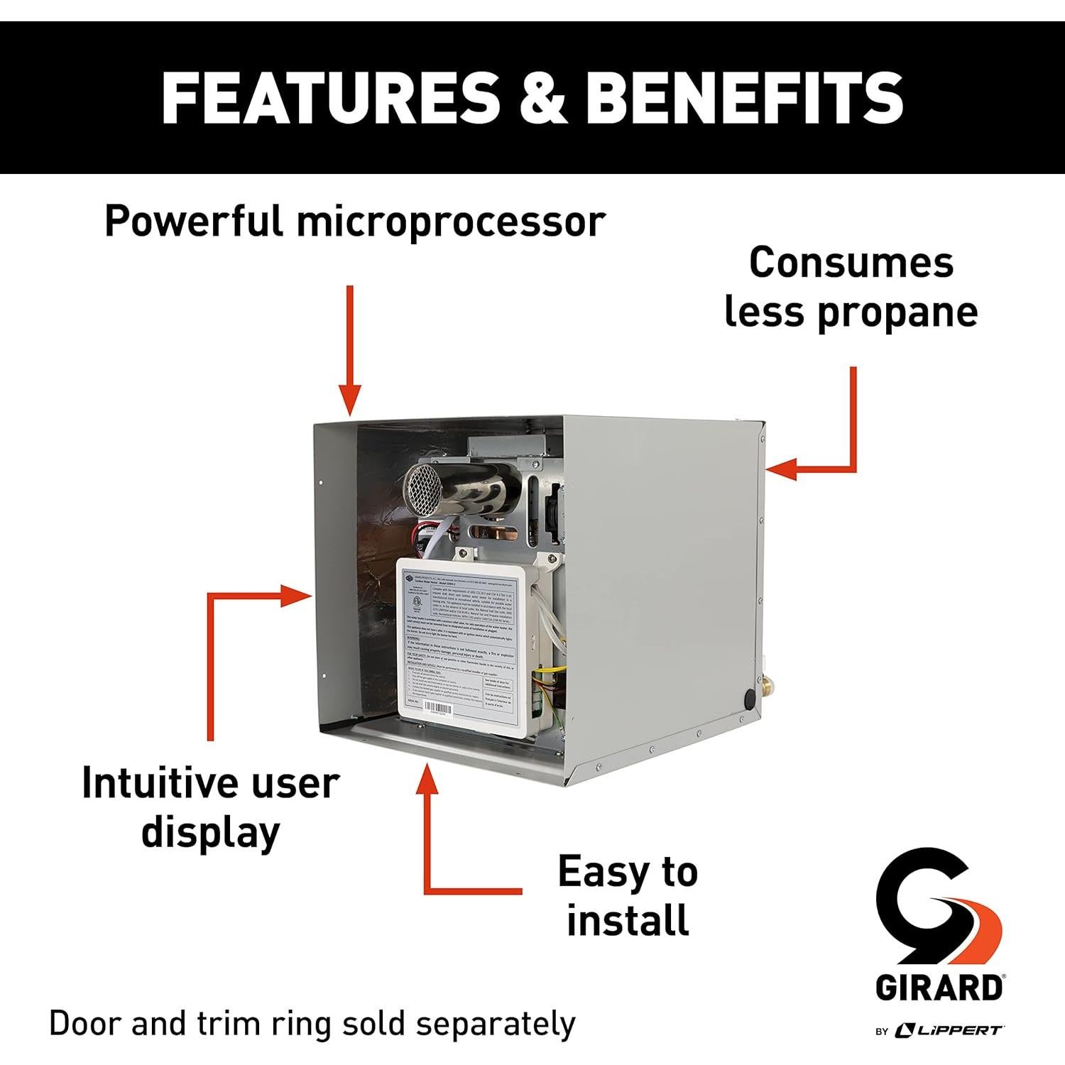 Calentador de Agua Sin Tanque Girard 12V 42000 BTUs para RV